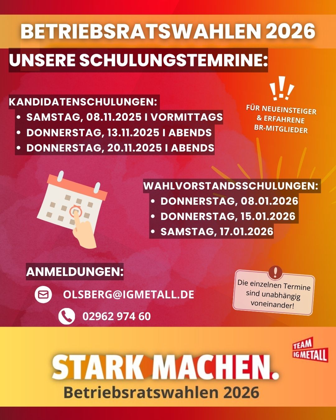 BR-Wahlen Schulungstermine